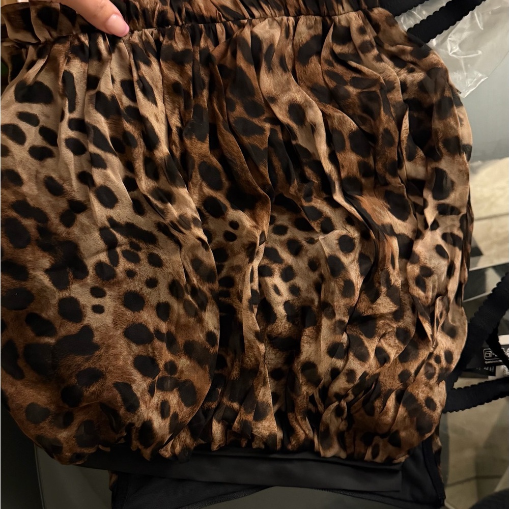 Dolce & Gabbana Brown Leopard Print Top